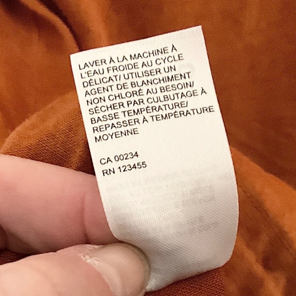 En thread Button down Lagenlook Linen Lyocell Puffy sleeve Pockets Cinnamon S - Picture 11 of 13